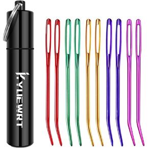 Premium Tapestry Needle & Weaving Needle Set for Crochet, Anodized 6063 Aluminum Bent Tip Yarn Needles with Portable Storage Tube for Crochet Finishing, Amigurumi & Knitting in Kuwait