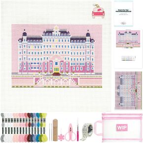 Kaitiaki 13 mesh Needlepoint Canvas Kit, 8 in Painted Canvas Set with Embroidery Floss, Needles, Guide Card, Instruction, Threader, Scissors & Project Bag for Crafter Gift(Lemon) in Kuwait