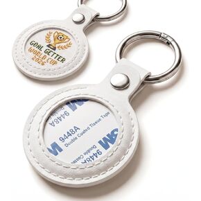 CATEARED Self Finishing Needlepoint Key Fob Kit, DIY PU Leather Keychain with Double-Sided Clear Window 4x4 Inch 18 Mesh Cotton Blank Canvas & Adhesive Sticker, Needlepoint Kit for Adults in Kuwait