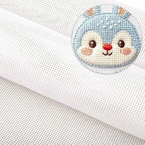 2Pcs Needlepoint Canvas 13 Mesh 20" x 18" White Blank Embroidery Cloth in Kuwait