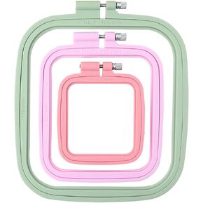 MUFEKUM Square Embroidery Hoops, Cross Stitch Hoop and ABS Plastic Embroidery Hoops for Sewing, Needlework, Cross Stitch, Embroidery Projects (3PCS-3", 4.3", 6.5") in Saudi Arabia