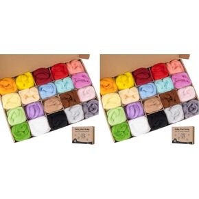 20 Colors Wool Roving 10g per, 7.05oz Total Needle FeltingWool DIY Craft in Saudi Arabia