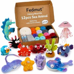 Fedmut Needle Felting Wool Kit Felting Kit, 13 Cute Animals Tools Supplies in Saudi Arabia