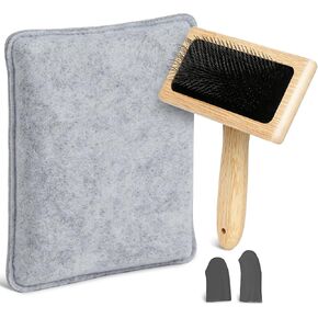 2 Pcs Large 6.1" x 4.8"Wooden Hand Wool Carders for Needle Felting in Kuwait