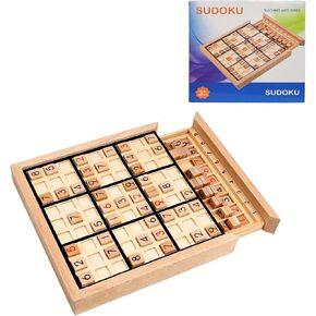 Wooden Sudoku Puzzle Board Game with Drawer, Includes Extra Number Tiles and Puzzles Booklet, Educational Logic Brain Teaser Toy for Adults (Black)​ in Saudi Arabia