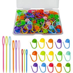 DeliaVo 100Pcs Stitch Markers for Crocheting and 9Pcs Yarn Needles Kit in Kuwait