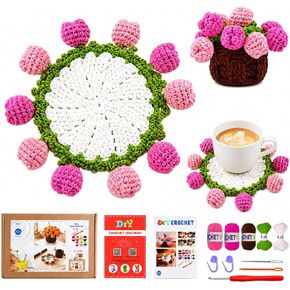 Yarniss Lily of the Valley Coaster Crochet Kit Beginner w/Video Guide in Saudi Arabia
