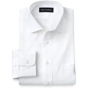 Paul Fredrick Men's Non-Iron Cotton Twill Windsor Spread Collar Dress Shirt in Saudi Arabia