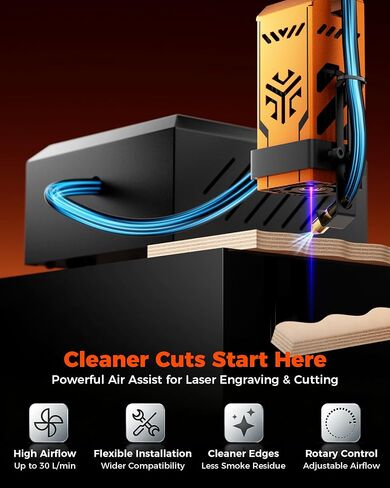ACMER C4 Air Pump,30L/Min Adjustable Airflow for Laser Cutters & Engravers, Improves Cutting Precision, Reduces Smoke & Dust, Low Noise Air Assist System for S2,P1 S PRO in Saudi Arabia