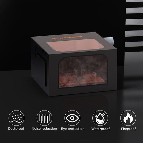 ACMER R20 Laser Engraver Enclosure, Fire-Resistant Protective Cover for Laser Engraving Machines up to 700×700×400 mm, Smoke Ventilation, Noise Reduction, Viewing Window in Saudi Arabia