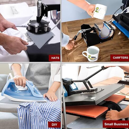 3 Pcs Silicone Heat Press Cover Pad 4" x 8" Foam Press Mat Heat-Resistant Double Sided Use for Hats, Sleeves & Small Items HTV Transfer Vinyl DIY Projects in Saudi Arabia