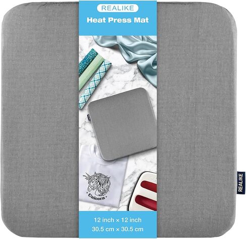 سجادة الضغط الحراري من REALIKE لـ Cricut Easypress 2/Cricut Easypress (12X12 بوصة)، حصيرة سهلة الضغط لمشاريع نقل العزل للكي من الفينيل HTV Craft in Kuwait