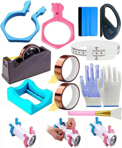Majreey Sublimation Blanks Tumbler Clamp Tool, Tumbler Clamp for 20 Oz Sublimation Blanks, Perfect Clamp Grip Tool(Blue,Pink), Heat Tape for Sublimation, Heat Tape Dispenser Sublimation Kits (Blue) in Saudi Arabia