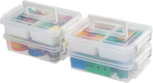 IRIS USA Storage Bins with Lids |Made in USA| 5 Qt - (6-Pack) - Clear in Saudi Arabia