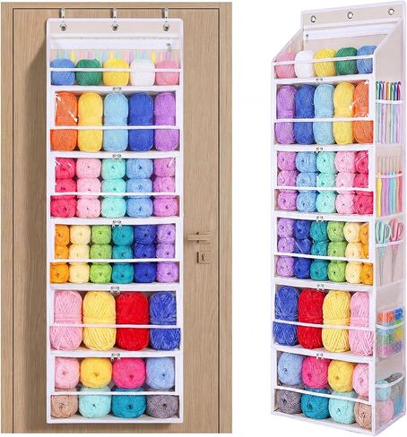 Over the Door Yarn Storage Organizer, 6-Tier Large Capacity Yarn Organizer in Kuwait