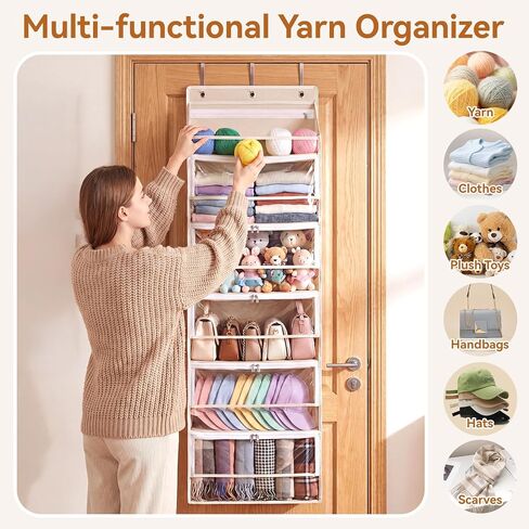 Over the Door Yarn Storage Organizer, 6-Tier Large Capacity Yarn Organizer in Kuwait