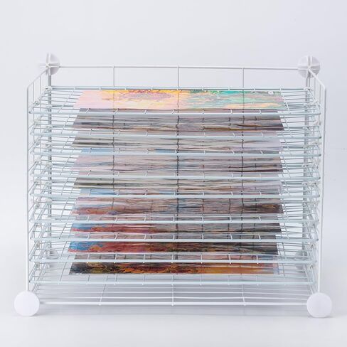 FDSDEFEN Art Drying Rack Removable Shelves ，Wall Art Drying Rack，Art Organizer for Kids, Art Studio and Tabletop Storage, Craft Room and Desktop (10 Shelves) in Saudi Arabia