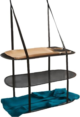 Greenco 3 Tier Over The Door Folding Drying Rack |for Clothing, Sweater, Garment, and Room Organization| Dryer Racks for Laundry Perfect for Small Spaces, Apartments, Dorm Rooms, and Bathrooms|Black in Saudi Arabia