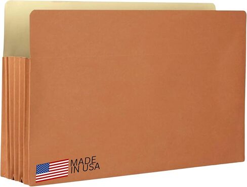 The File King Expanding Accordion File Folder – Legal Size | 5.25" Expansion, 10 Pack | Red Rope Expanding Pocket | Straight Cut Tab | Law, Accounting & Business Filing Organizer | Made in USA in Kuwait
