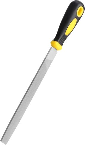 8“ Flat Hand Metal File, 10pcs, length 12", Ergonomic Rubberized Handle, Uniform Teeth, Strength High Carbon Steel, Perfect for Long Time Use for Trimming, Sharping Metal, Stone, Wood, etc. in Kuwait