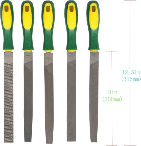 ASNOMY Heavy Duty 8“ Steel File and Rasp Set with Rubber Handles，High Carbon Steel Rasp & Flat Metal File for Wood, Metal, Steel, Plastic in Saudi Arabia