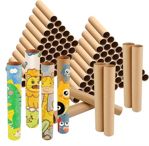 80 Pcs Cardboard Tubes 2 Size Cowhide Paper Towel Rolls Cardboard DIY Empty Toilet Paper Tubes Bulk for Craft Classroom Projects (1.4 x 10 Inch, 1.6 x 10 Inch) in Kuwait