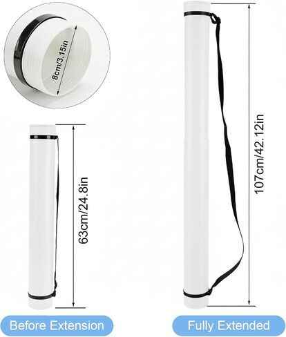 DEWEL Poster Tube 30"-51", Telescoping Blueprint Holder Art Tube with Strap in Saudi Arabia