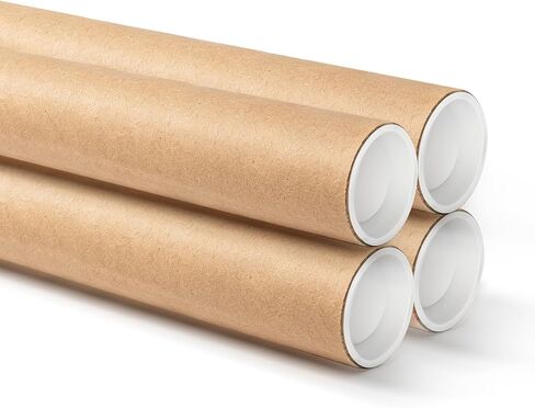 4 Pcs 3 x 36 Inch Mailing Tubes with Plastic Caps, Kraft Paper Poster Storage Tube for Shipping Storing Prints Artwork Documents (4, 3 x 36 Inch) in Kuwait