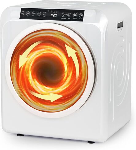 Bonnlo Portable Clothes Dryer, 1.6 Cu.Ft Compact Front Load Tumble Laundry Dryer with Stainless Steel Tub, 850W Easy Knob Control, White in Saudi Arabia