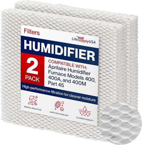 LifeSupplyUSA Humidifier Filter Water Panel Pad Compatible with Aprilaire Humidifier Furnace for Furnace humidifier Models 400, 400A, and 400M. Compare to Aprilaire Part # 45 in Saudi Arabia