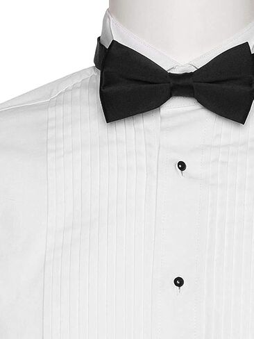 Gentlemens Collection Men's Lay Down & Wingtip Collar Long Sleeve Tuxedo Shirt in Kuwait
