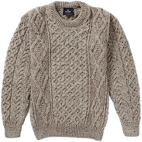 Aran Woollen Mills Men's Wool Sweater Fishermen's Jumper Made in Ireland in Saudi Arabia