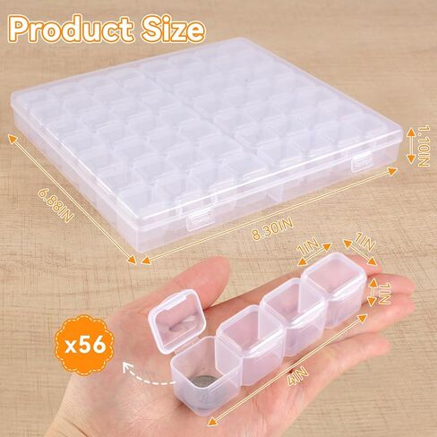 Rolett 56 Grids Bead Storage Containers with 110Pcs Label Stickers in Kuwait