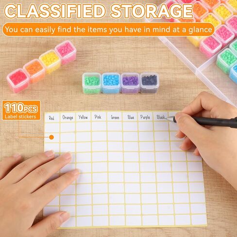 Rolett 56 Grids Bead Storage Containers with 110Pcs Label Stickers in Kuwait