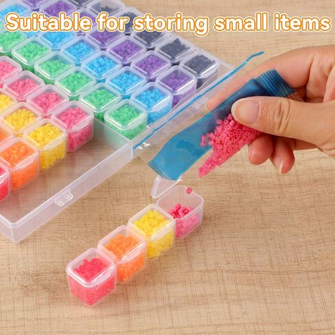 Rolett 56 Grids Bead Storage Containers with 110Pcs Label Stickers in Kuwait