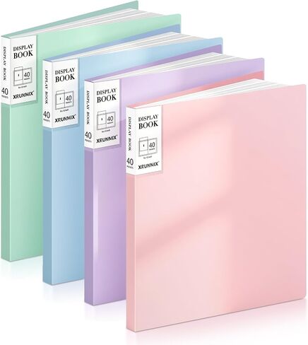XRUNMIX Art Portfolio 8.5X 11 Inch, 40 Pockets (80 Pages Capacity) Letter Size Display Book with Clear Sheet Protectors, Presentation Folder for Artwork/Documents/Photos in Kuwait