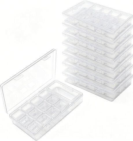 24 Pieces Mixed Sizes Rectangular Empty Mini Clear Plastic Organizer Box in Kuwait