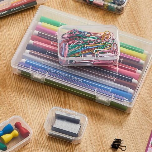 24 Pieces Mixed Sizes Rectangular Empty Mini Clear Plastic Organizer Box in Kuwait