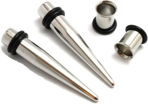 Pair of 316l Steel Tapers and Tunnels Ear Stretching Kit Gauges Gauging Plugs Choose 1g 7/16 1/2 9/16 5/8 00g-14g in Kuwait