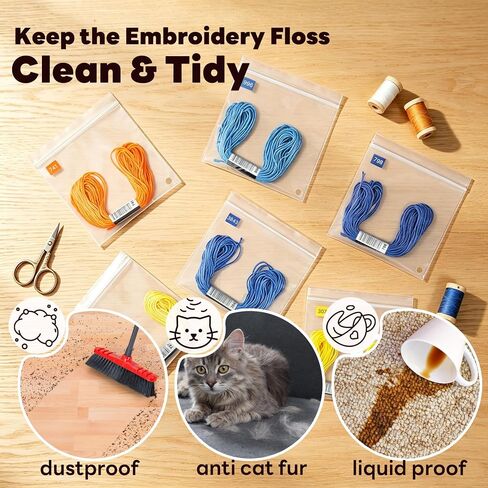 Thickened Embroidery Floss Organizer Bags, Comes with Color Code Stickers in Saudi Arabia