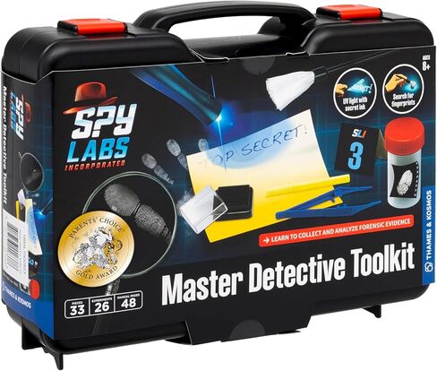 Spy Labs Master Detective Toolkit V2 | Forensic Science Kit | Gather & Document Evidence, Play | Fingerprints, Footprints, Tire Tracks | 32-Page Experiment Storybook in Kuwait