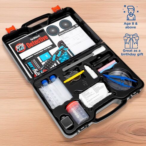 Spy Labs Master Detective Toolkit V2 | Forensic Science Kit | Gather & Document Evidence, Play | Fingerprints, Footprints, Tire Tracks | 32-Page Experiment Storybook in Kuwait