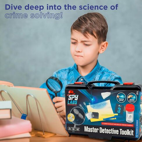 Spy Labs Master Detective Toolkit V2 | Forensic Science Kit | Gather & Document Evidence, Play | Fingerprints, Footprints, Tire Tracks | 32-Page Experiment Storybook in Kuwait