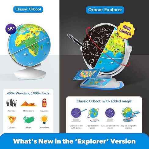 PlayShifu Orboot Earth Explorer – Interactive AR Globe for Kids Ages 4+ | 400+ Wonders, 1000+ Facts | Constellation Mode, Games & Magic Stylus | Educational STEM Toy for Future Scientists in Saudi Arabia