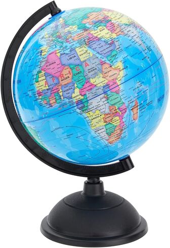 Juvale World Globe for Kids - 8-Inch, Multicolor with Plastic Stand - Educational Desk Globe with World Map for Kids & Classroom Decor in Kuwait