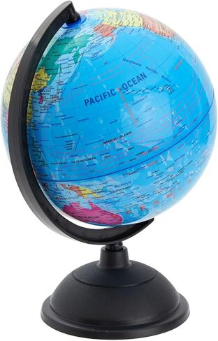 Juvale World Globe for Kids - 8-Inch, Multicolor with Plastic Stand - Educational Desk Globe with World Map for Kids & Classroom Decor in Kuwait