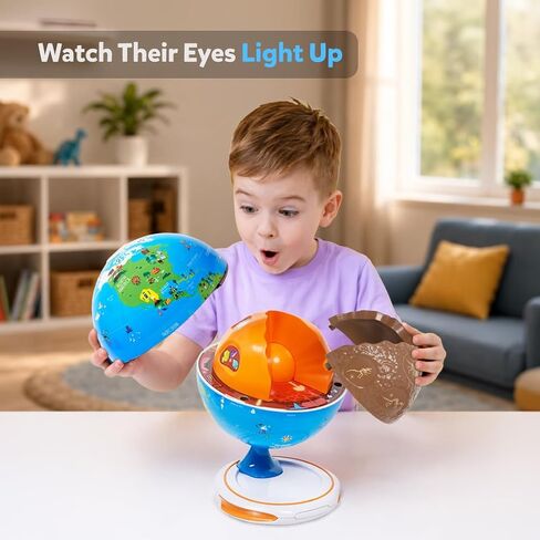 PlayShifu Orboot Core Interactive Globe for Kids Ages 4-10; 3-Layer Openable Earth Globe with AR App; Explore Earth's Surface, Fossils, Minerals & Glowing Core; STEM Science & Geography Gift in Saudi Arabia