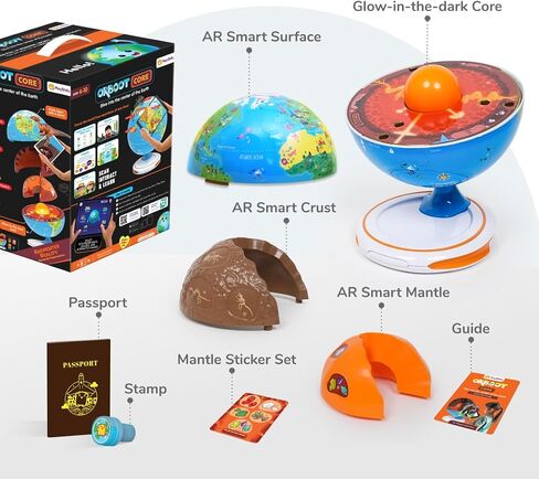 PlayShifu Orboot Core Interactive Globe for Kids Ages 4-10; 3-Layer Openable Earth Globe with AR App; Explore Earth's Surface, Fossils, Minerals & Glowing Core; STEM Science & Geography Gift in Saudi Arabia