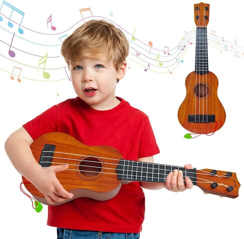 Kids Toy Ukulele Guitar,17 Inch Classical Guitar Musical Toy,4 Strings Guitar Ukulele Educational Learning Toy for Toddlers and Preschoolers in Saudi Arabia