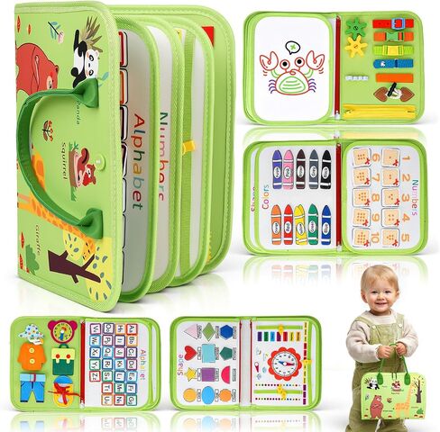 HumorPlay Busy Board Montessori Toys for Toddler Girl Gifts, Sensory Educational Busy Book for Toddlers, Christmas Birthday Gift for Toddler Girl Toys in Kuwait